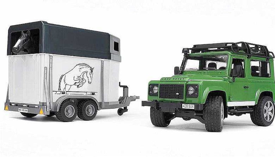 Veh Culos De Juguete Bruder | Coche Land Rover Con Transporte Caballos Bruder