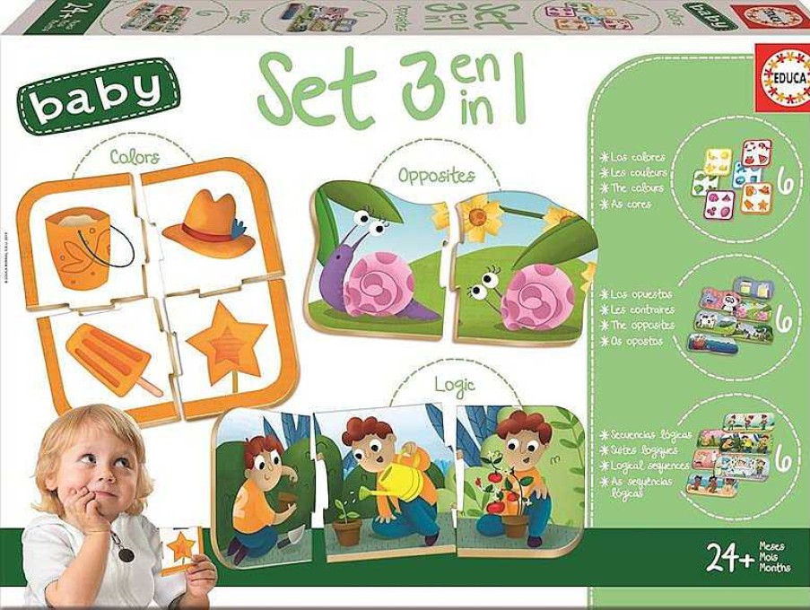 Puzzles Educa Borrás | Set Baby 3 En 1 Educativo