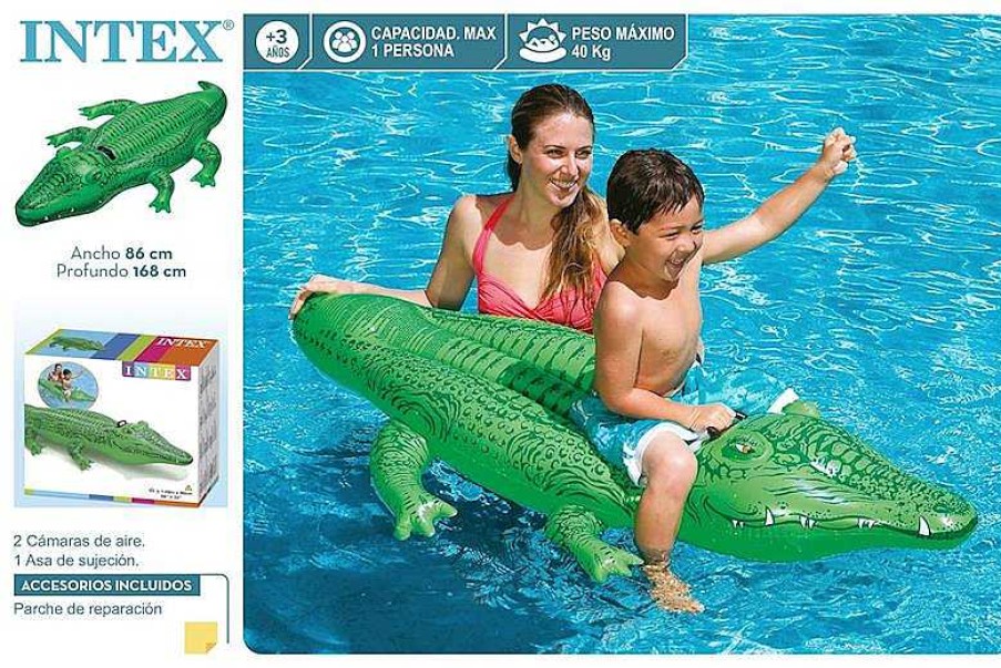 Juguetes Para Piscina Y Accesorios Intex | Figura Hinchable Cocodrilo Con Asas Intex