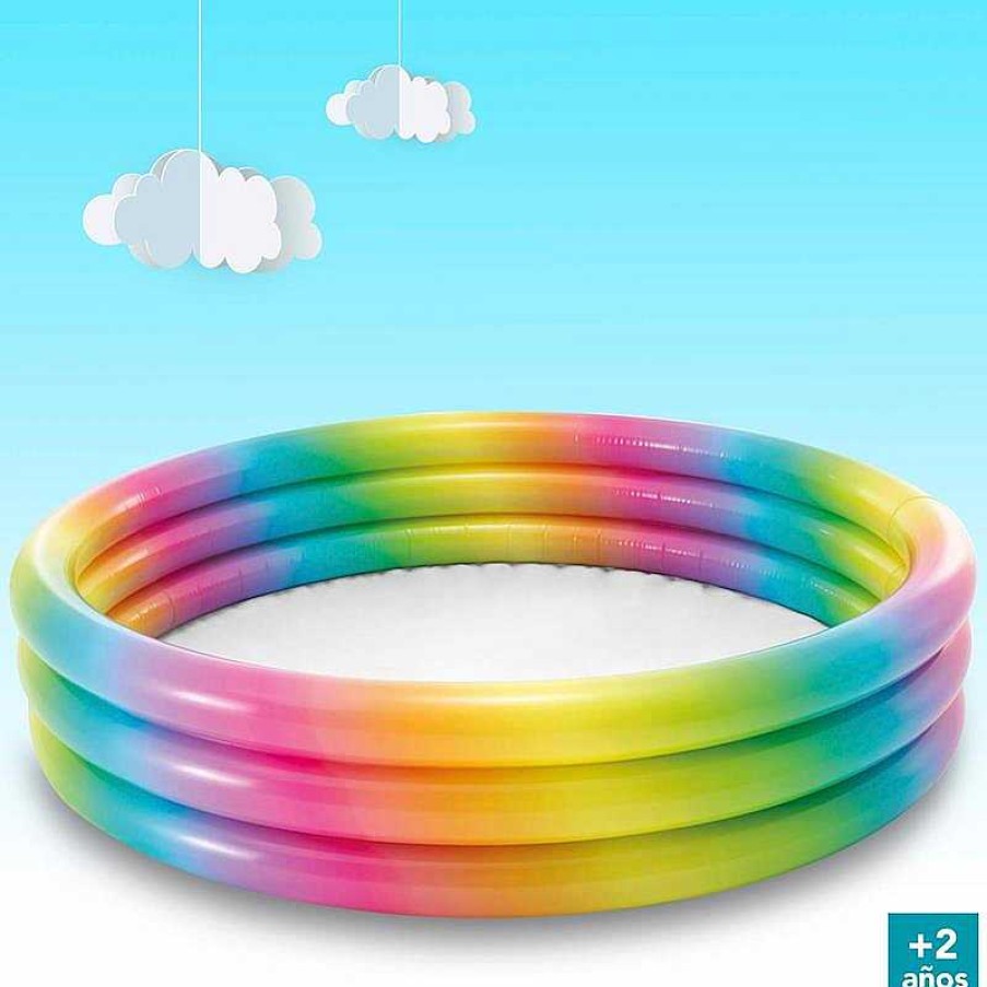 Juguetes Para Piscina Y Accesorios Intex | Piscina Hinchable Arco Iris 330 Litros