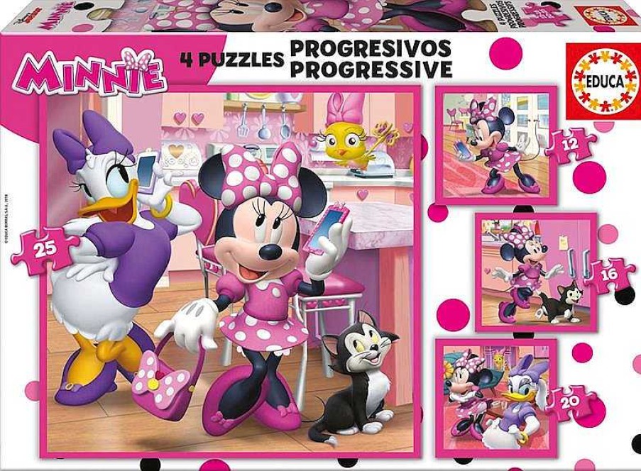 Puzzles Educa Borrás | Puzzles Progresivos Minnie Happy Helpers De Educa