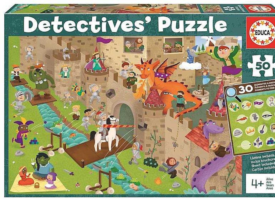 Puzzles Educa Borrás | Puzzle Observaci N Castillo Detectives 50 Piezas