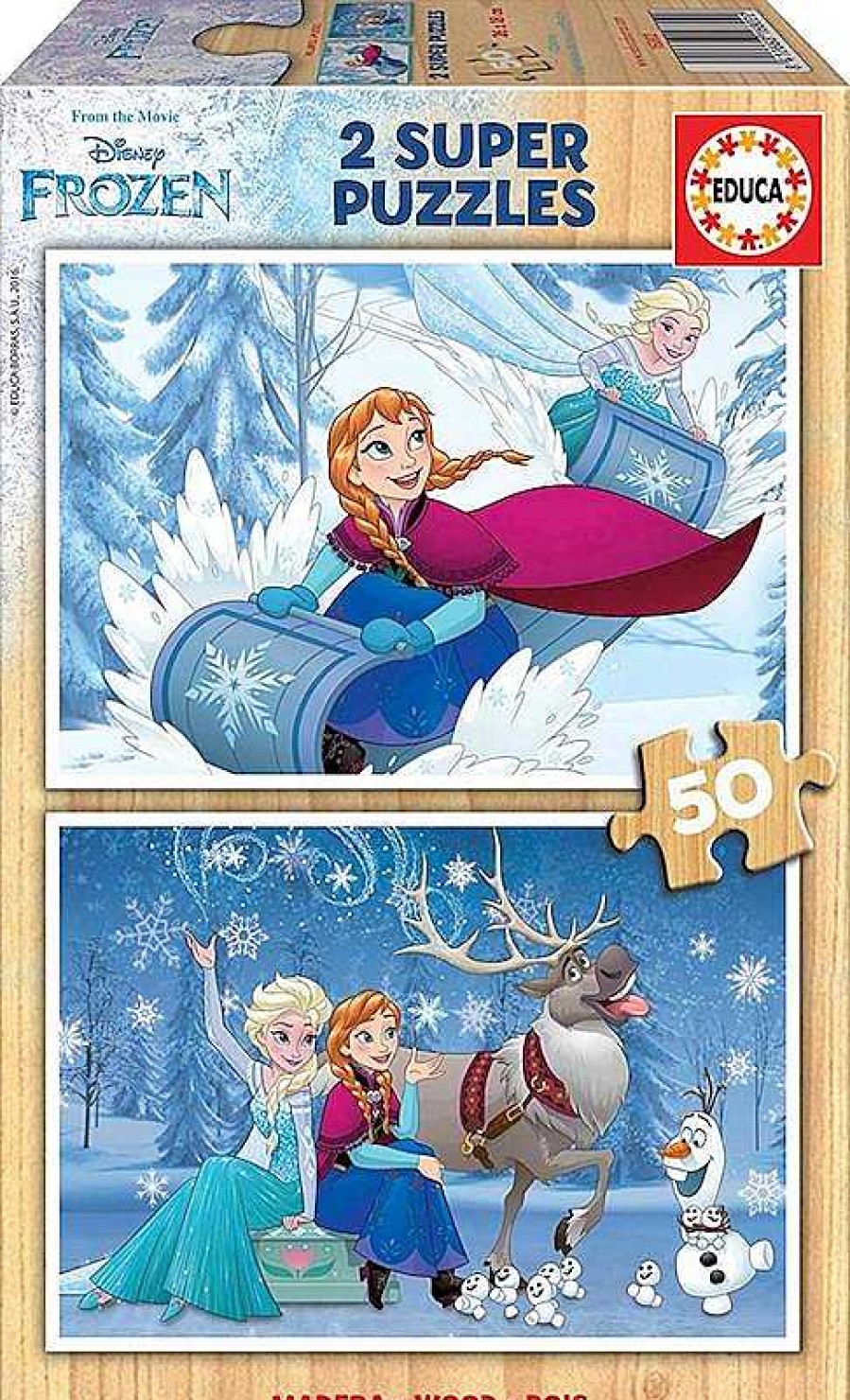 Puzzles Educa Borrás | 2 Puzzles De 50 Piezas Frozen De Educa