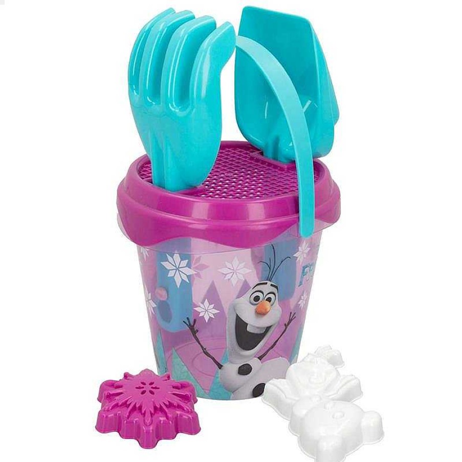 Juguetes Verano Color Baby | Cubo Playa Frozen Con Pala,Rastrillo,Cedazo Y 2 Moldes