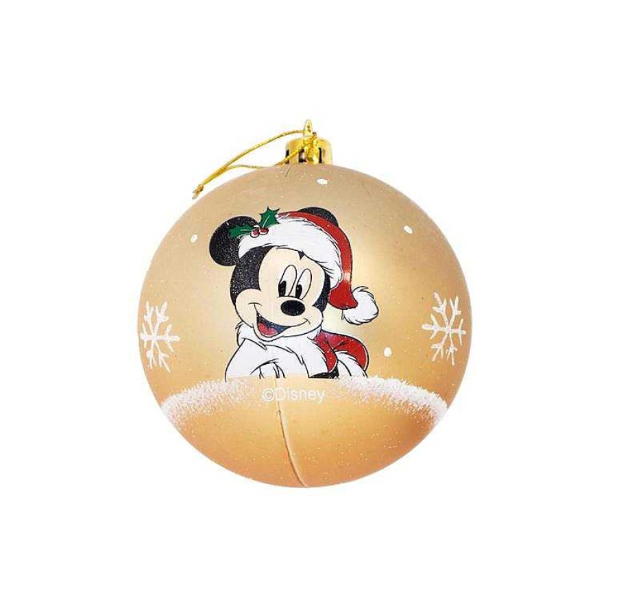 Adornos Navide Os Safta | 10 Bolas Navidad Mickey Happy Smiles Oro