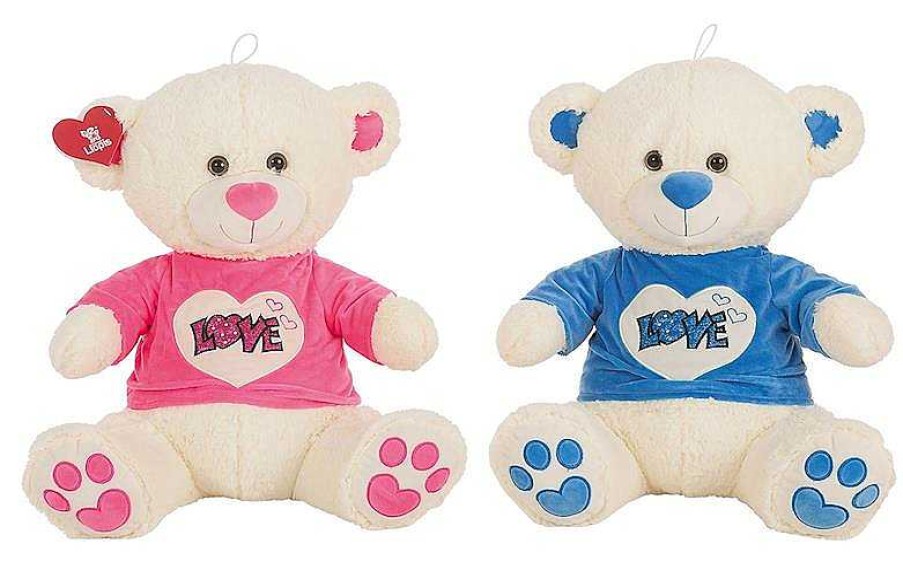 Peluches Creaciones Llopis | Peluche Oso Camiseta Love Purpurina 90 Cm