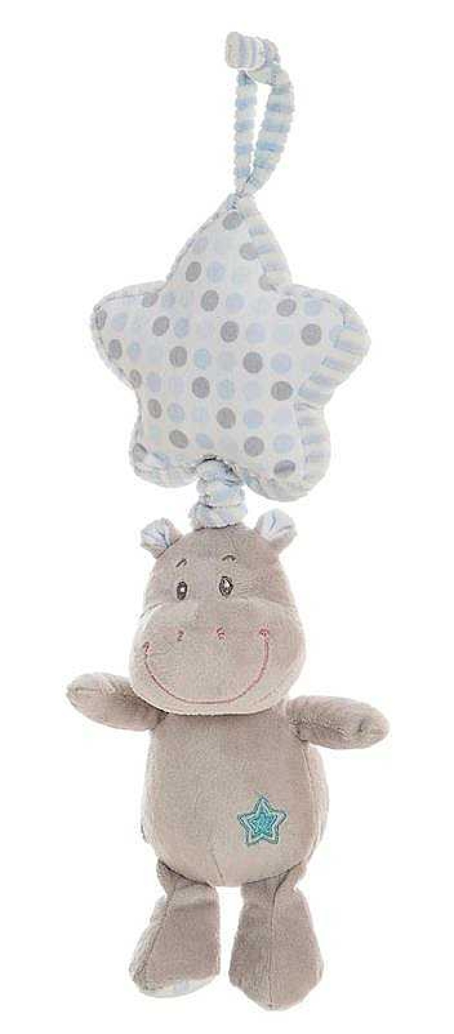 Peluches Creaciones Llopis | Caja Musical Hippo Azul 35Cm