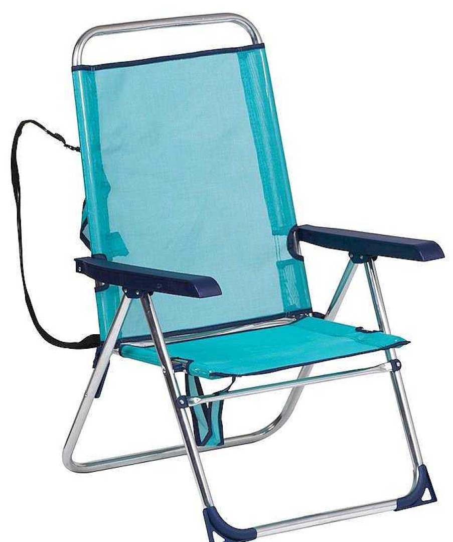 Juguetes Verano Alco | Silla Multiposici N Con Correa Azul Celeste Aluminio