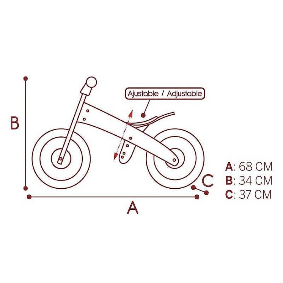 Juguetes Aire Libre Color Baby | Bicicleta Sin Pedales De Madera 10 Pulgadas