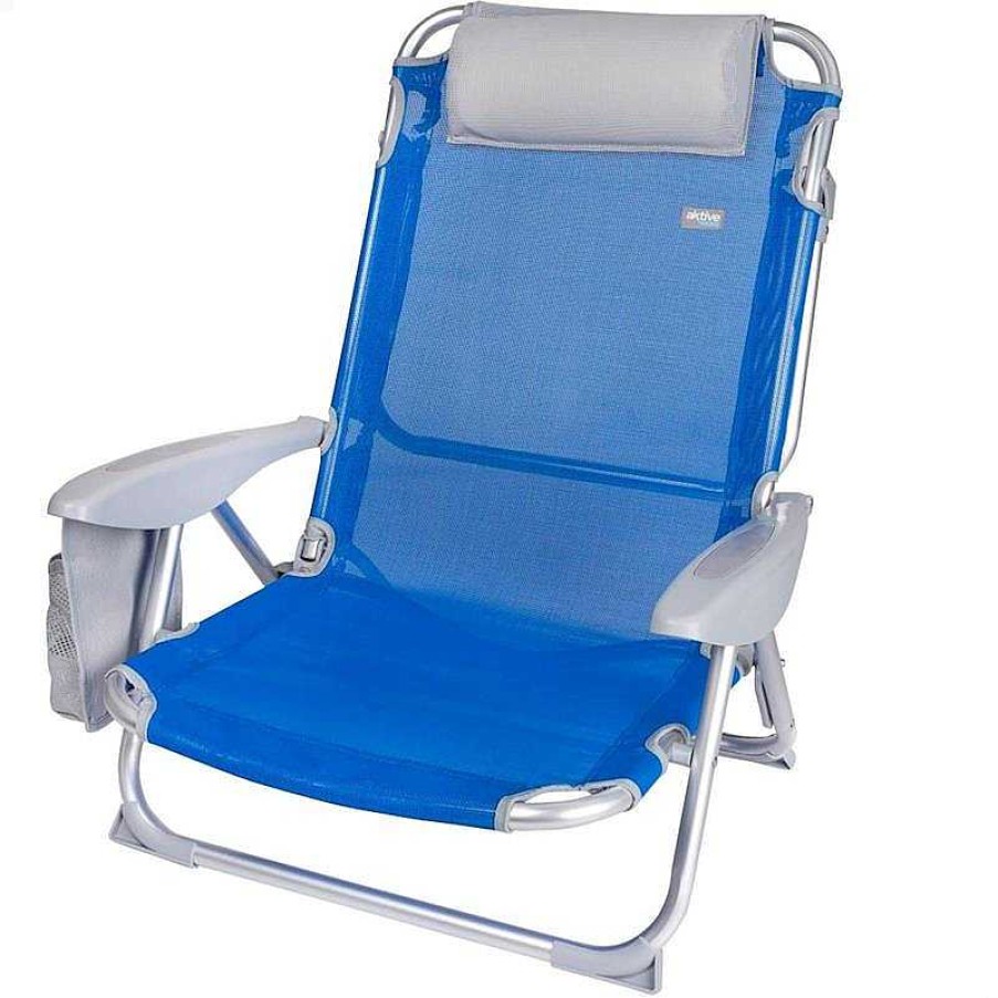 Juguetes Verano Color Baby | Silla Baja Playa Con Coj N Azul Aktive Beach