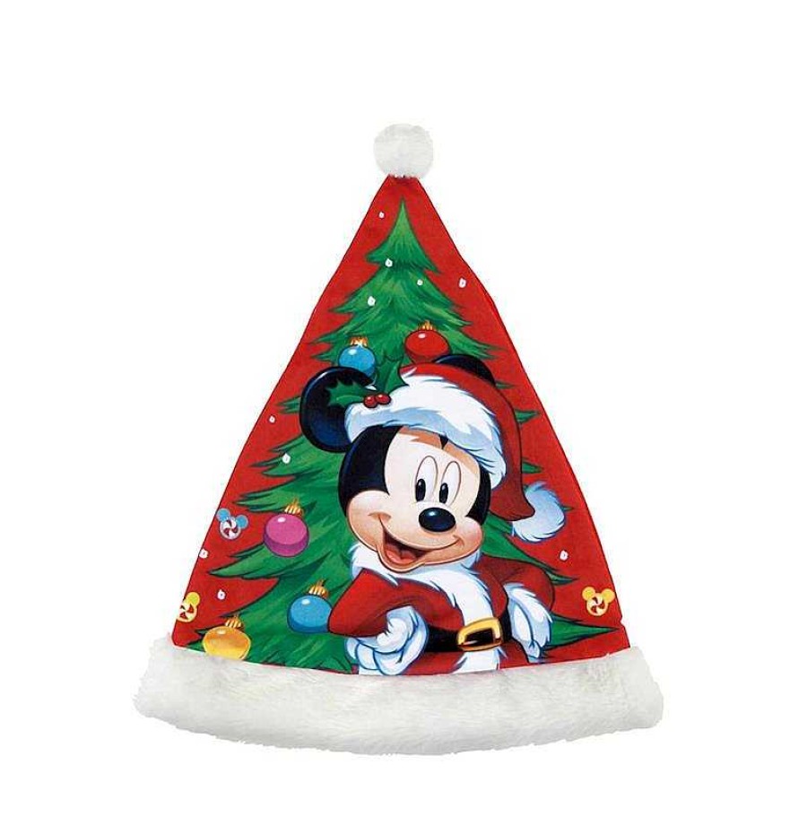 Adornos Navide Os Safta | Gorro Papa Noel 37Cm Mickey Happy Smiles