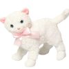 Peluches Beatriz | Peluche Gato Blanquita Con Lazo Rosa Artesan As Beatriz