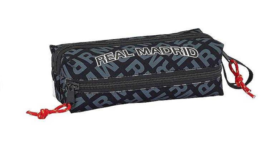 Material Escolar Safta | Estuche 3 Cremalleras Real Madrid Banco Y Negro