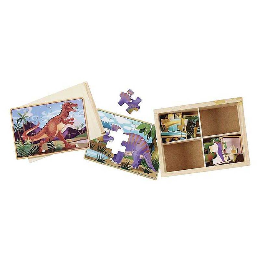 Puzzles Toy Partner | Puzzle Madera Dinosaurios En Caja