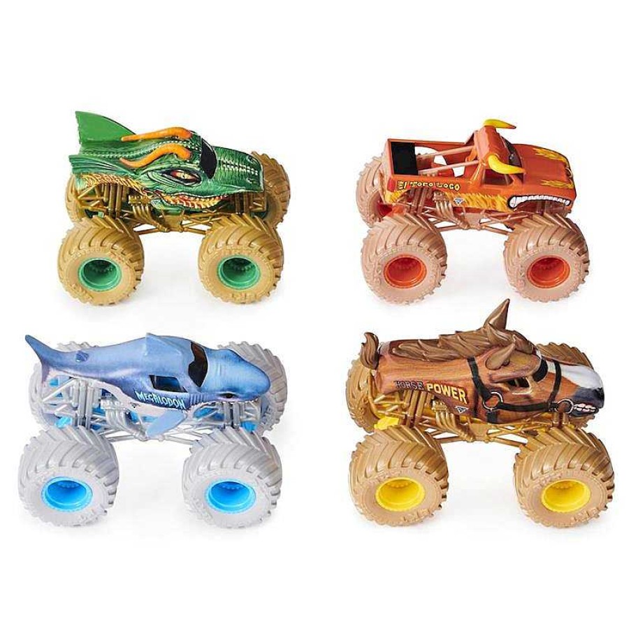 Veh Culos De Juguete Spin Master | Pack 4 Coches Monster Jam Die Cast