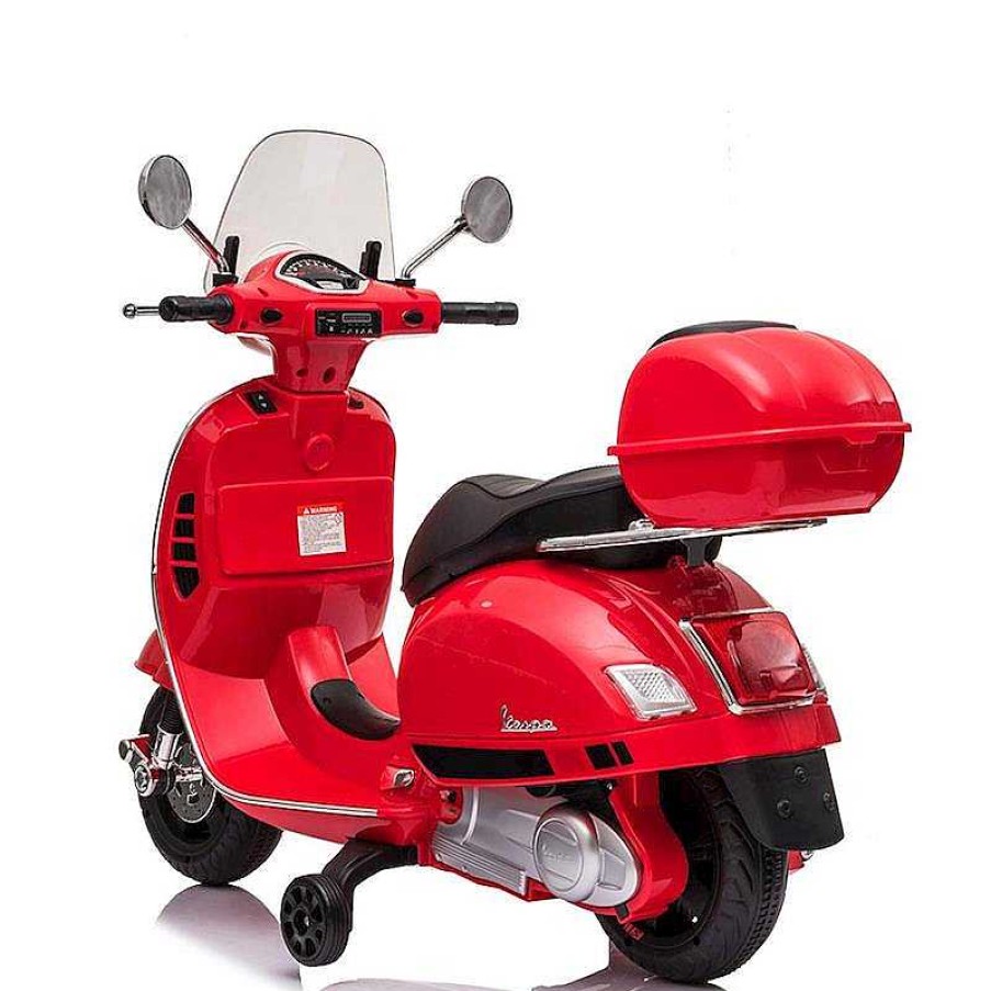 Coches El Ctricos Infantiles Ociotrends | Moto Vespa El Ctrica Rojo Con Mp3