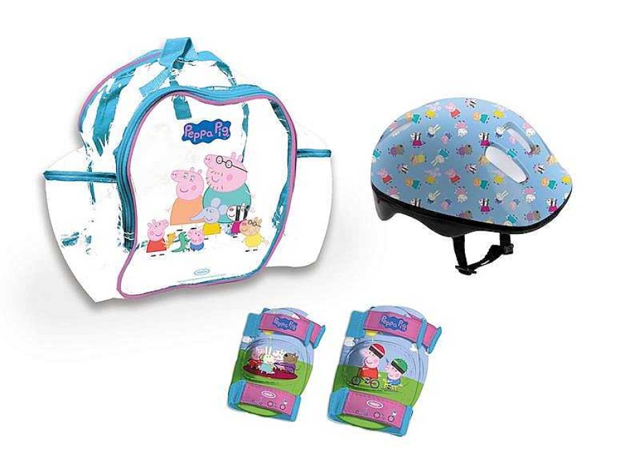 Juguetes Aire Libre Darpeje | Mochila Peppa Pig Con Casco Y Protecciones Darpeje