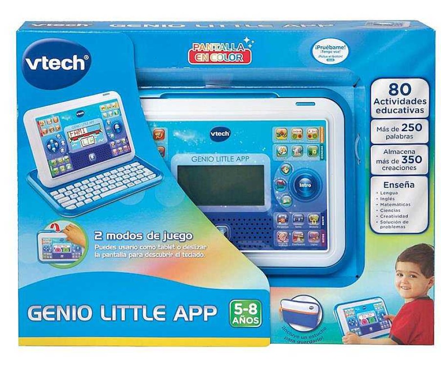 Juguetes Electr Nicos VTech | Ordenador Azul Genio Little App A Color