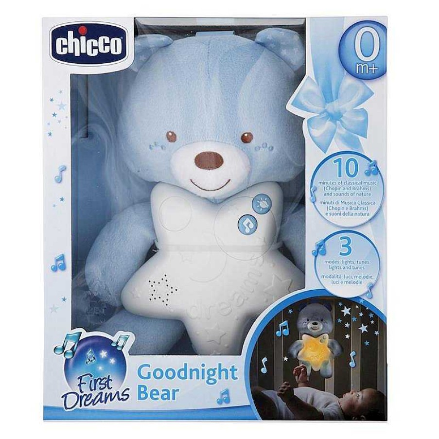 Juguetes Para Beb S Chicco | Peluche Proyector Osito Buenas Noches Azul Chicco