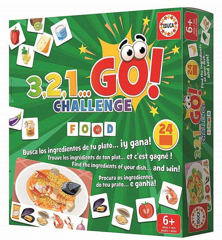 Juegos De Mesa Educa Borrás | Juego 3, 2, 1 Go! Challenge Food