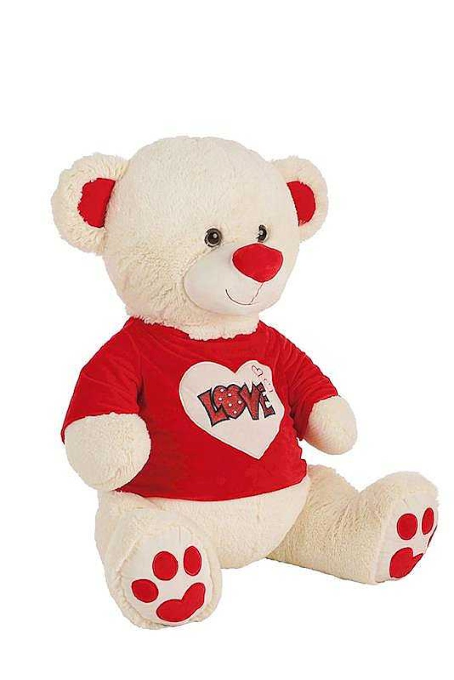 Peluches Creaciones Llopis | Peluche Oso Camiseta Love Purpurina 70 Cm