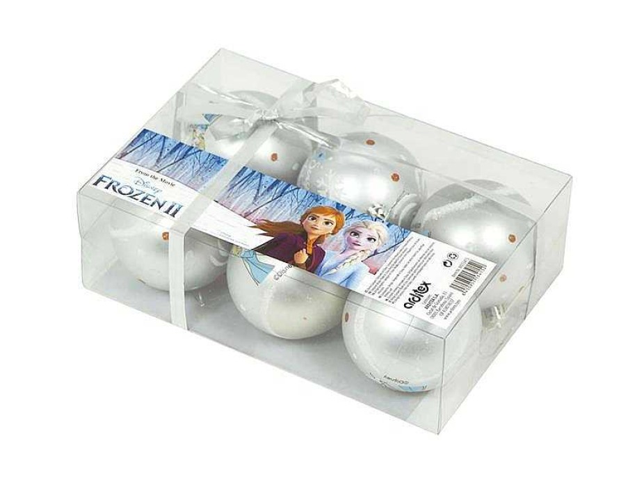 Adornos Navide Os Safta | Bolas Navidad Frozen Ii Pack 6 Plata