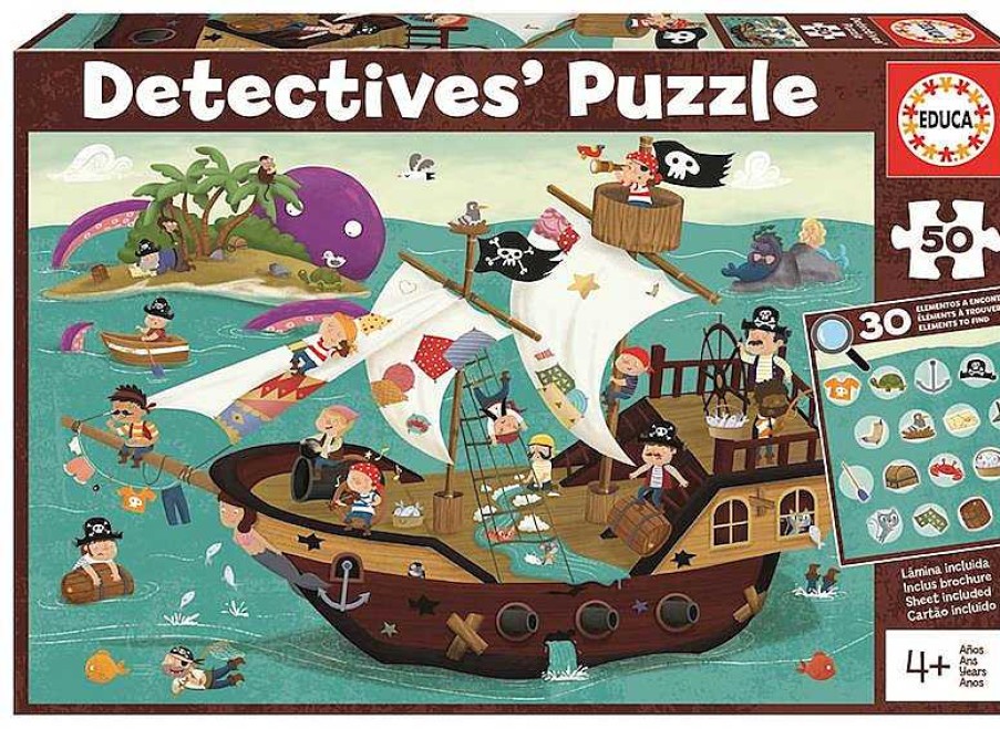 Puzzles Educa Borrás | Puzle 50 Piezas Detectives Pirata