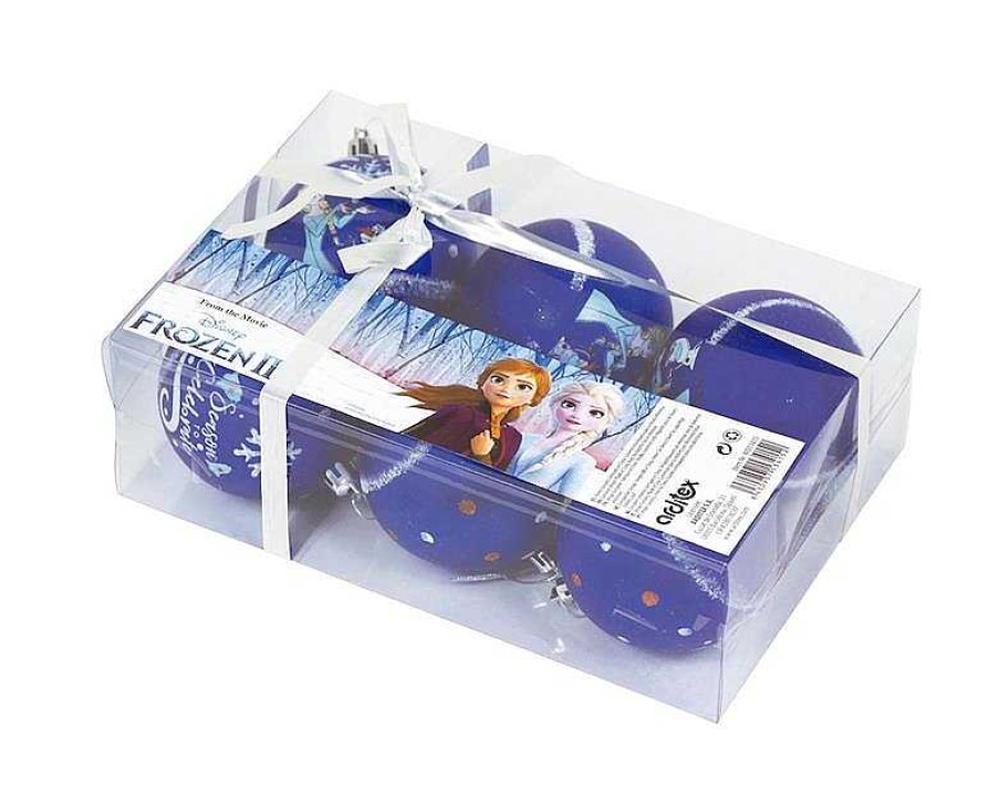 Adornos Navide Os Safta | Bolas Navidad Frozen Ii Pack 6 Azul