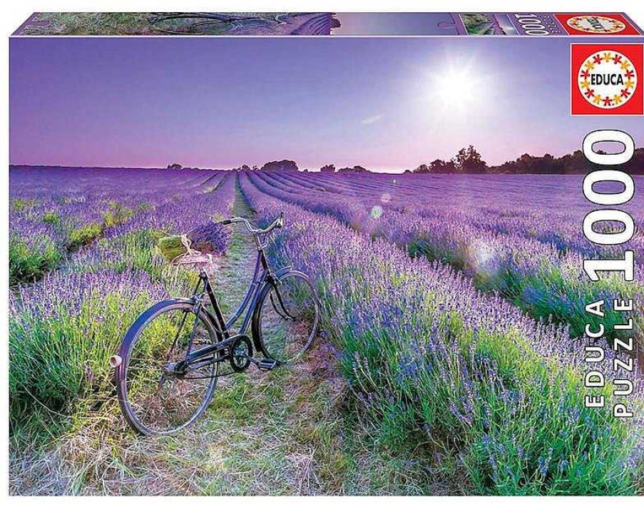 Puzzles Educa Borrás | Puzzle Bicicleta Campo Lavanda 1000 Piezas