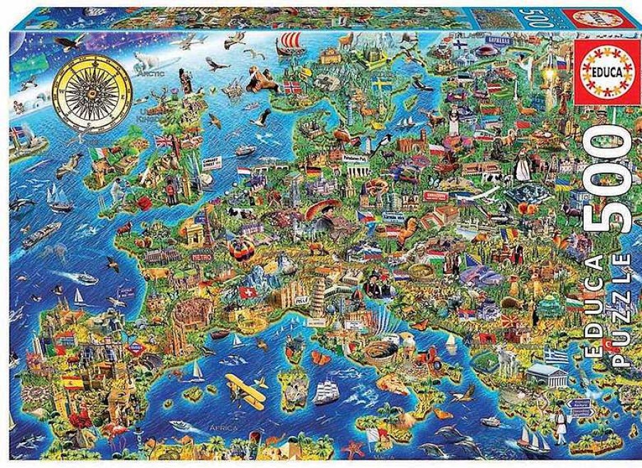 Puzzles Educa Borrás | Puzzle 500 Piezas Mapa Europa Educa