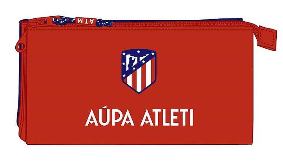 Material Escolar Safta | Estuche Triple Atl Tico De Madrid Safta