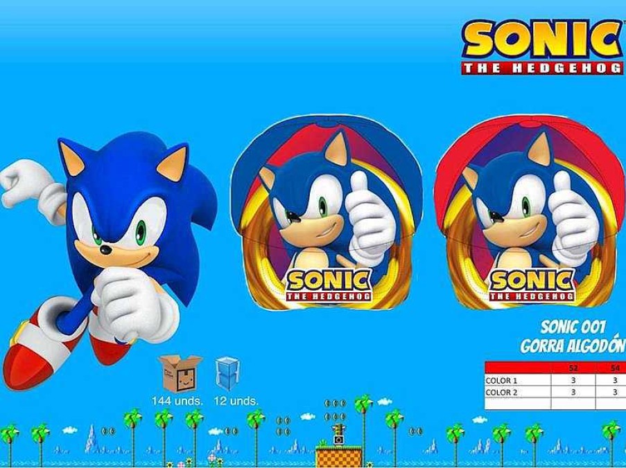 Juguetes Para Piscina Y Accesorios New Import | Gorra Ni O Sonic Talla 52-54 Cm