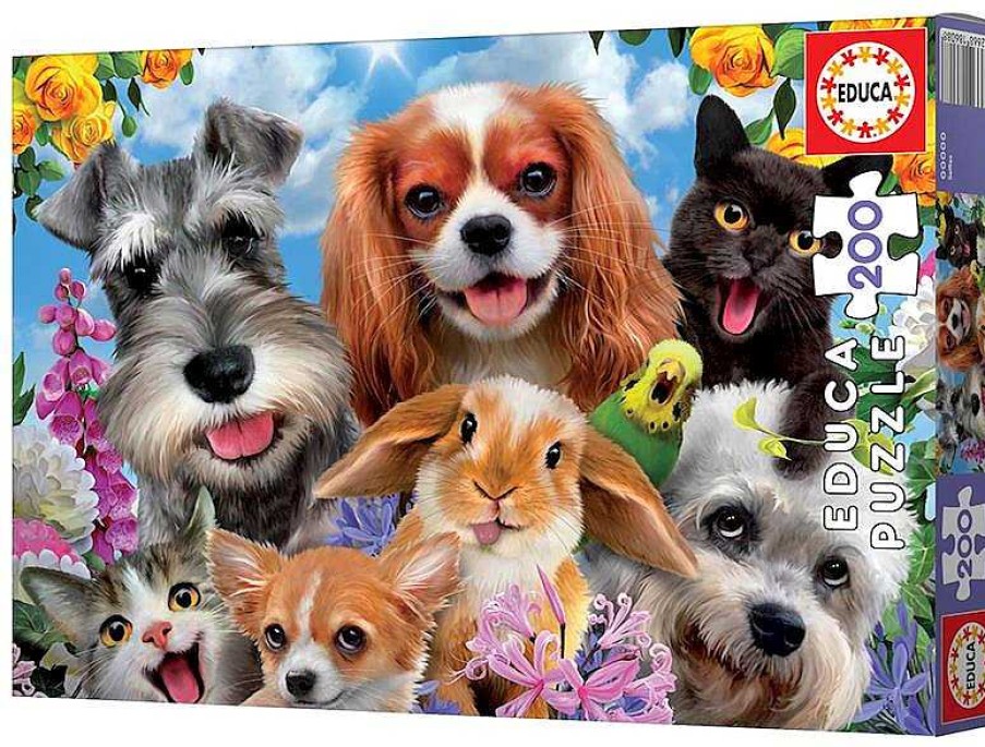 Puzzles Educa Borrás | Puzzle Selfie De Mascotas 200 Piezas