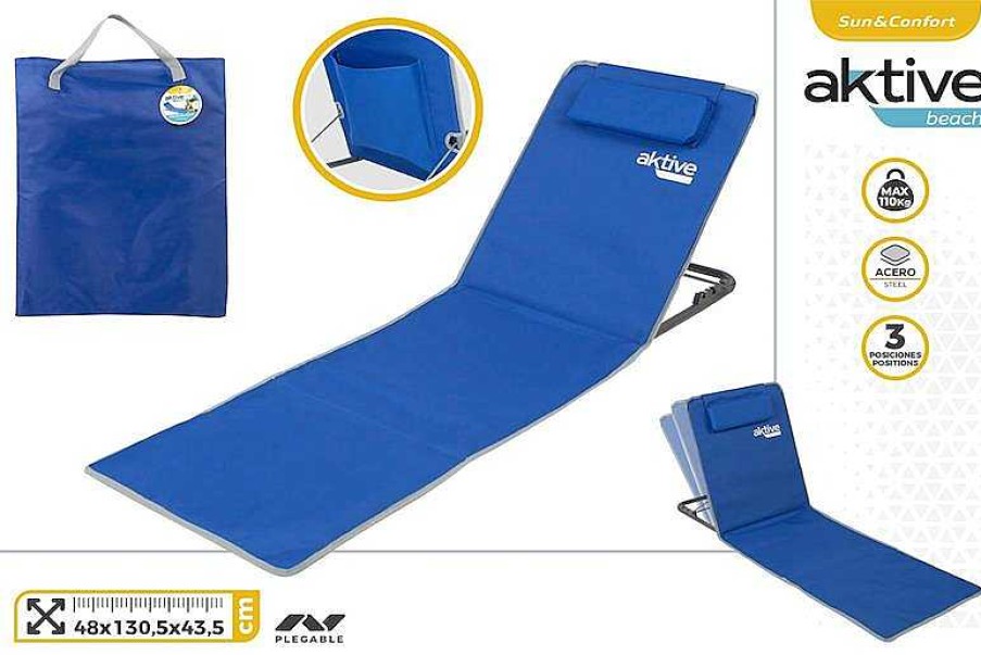 Juguetes Verano Color Baby | Esterilla Plegable Con Respaldo Reclinable Azul