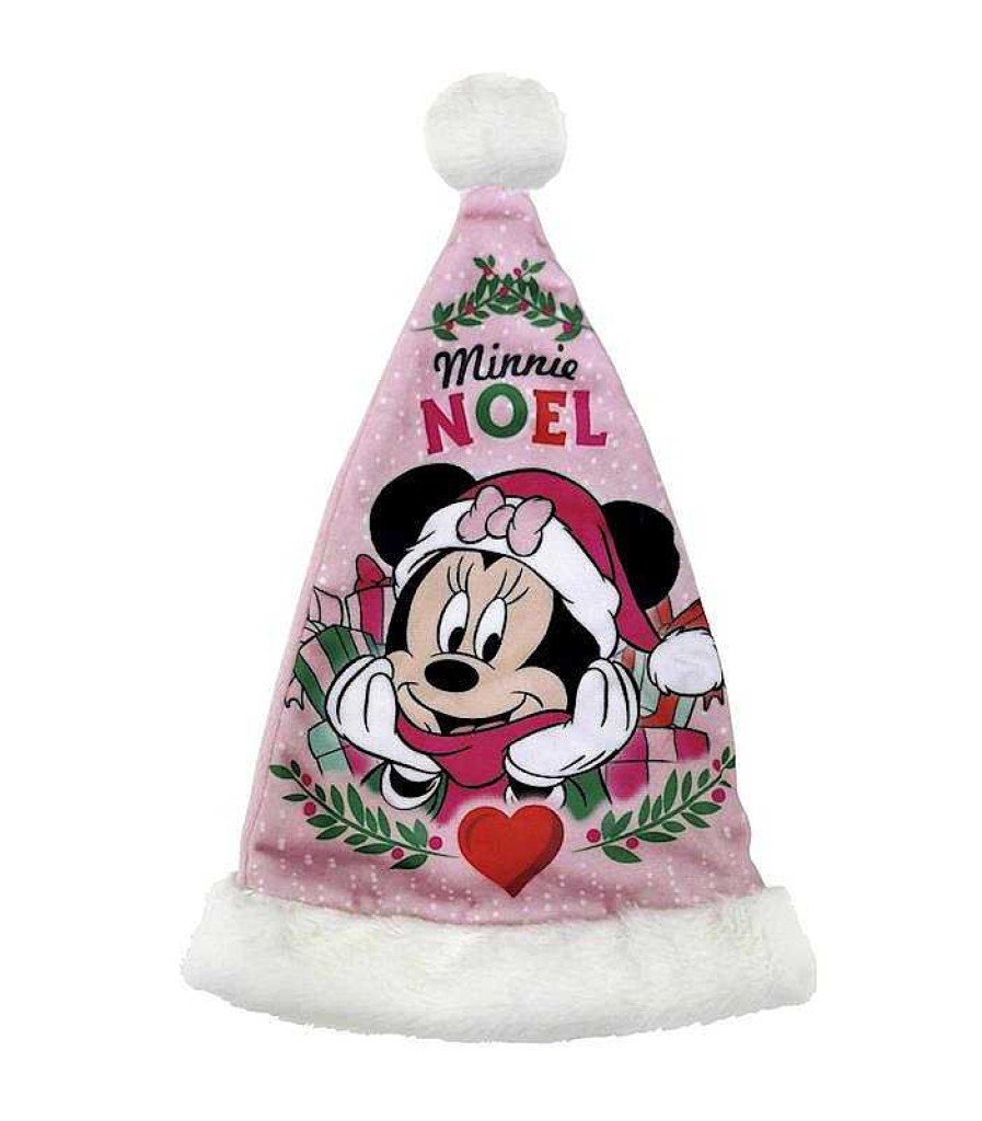 Adornos Navide Os Safta | Gorro Papa Noel 37Cm Minnie Lucky