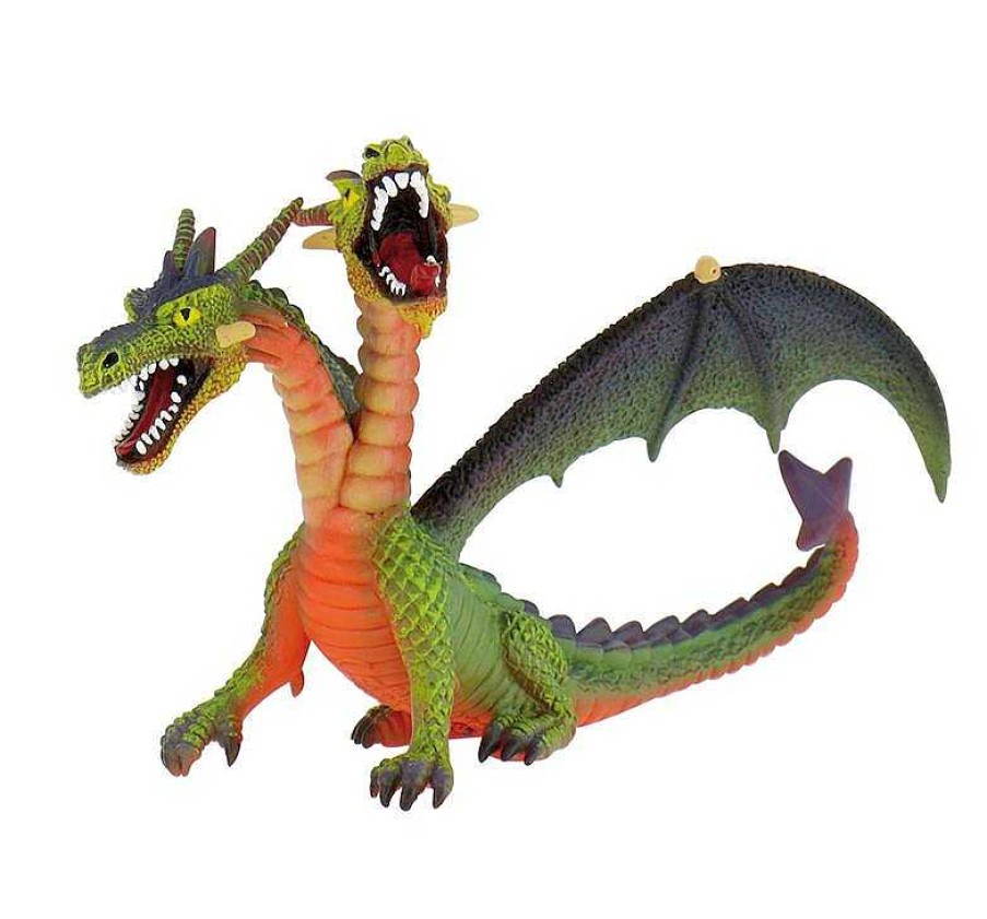 Figuras De Acci N Bullyland | Figura Dragon Dos Cabezas Verde