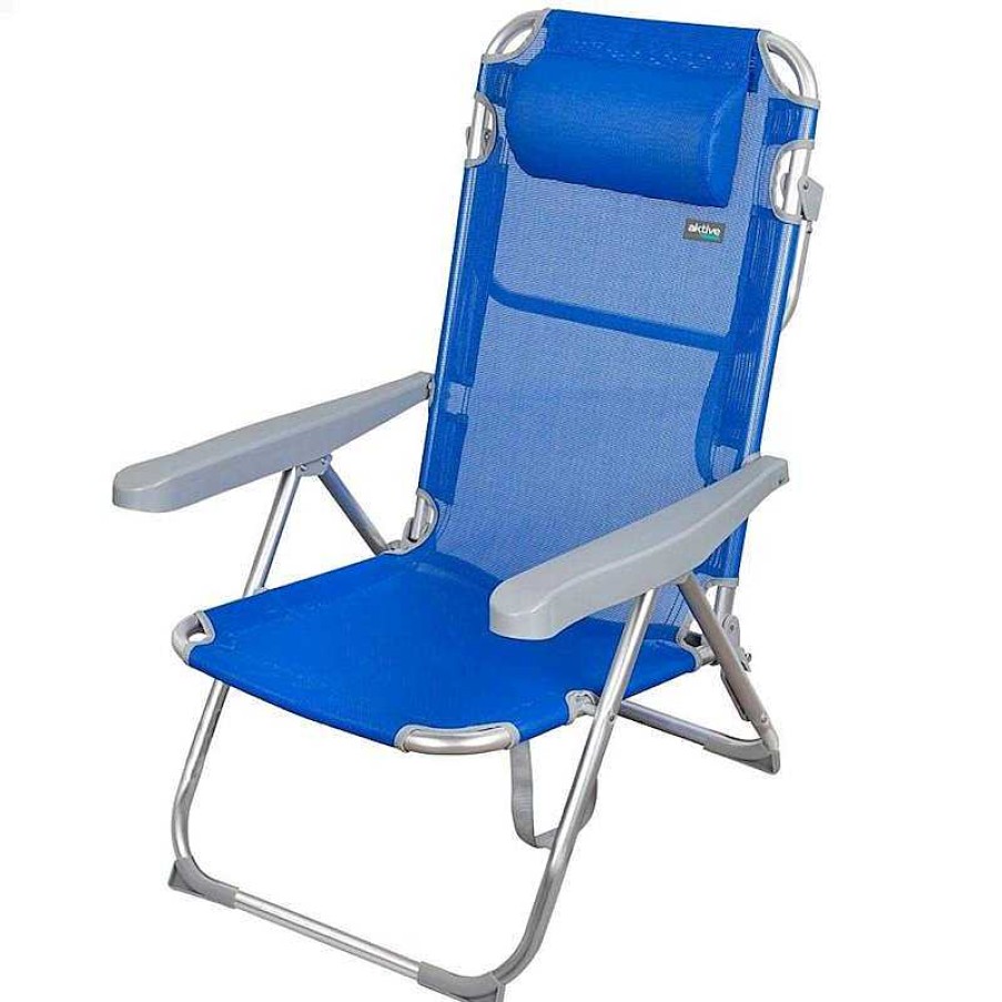 Juguetes Verano Color Baby | Silla Alta Playa Con Coj N Azul Aktive Beach