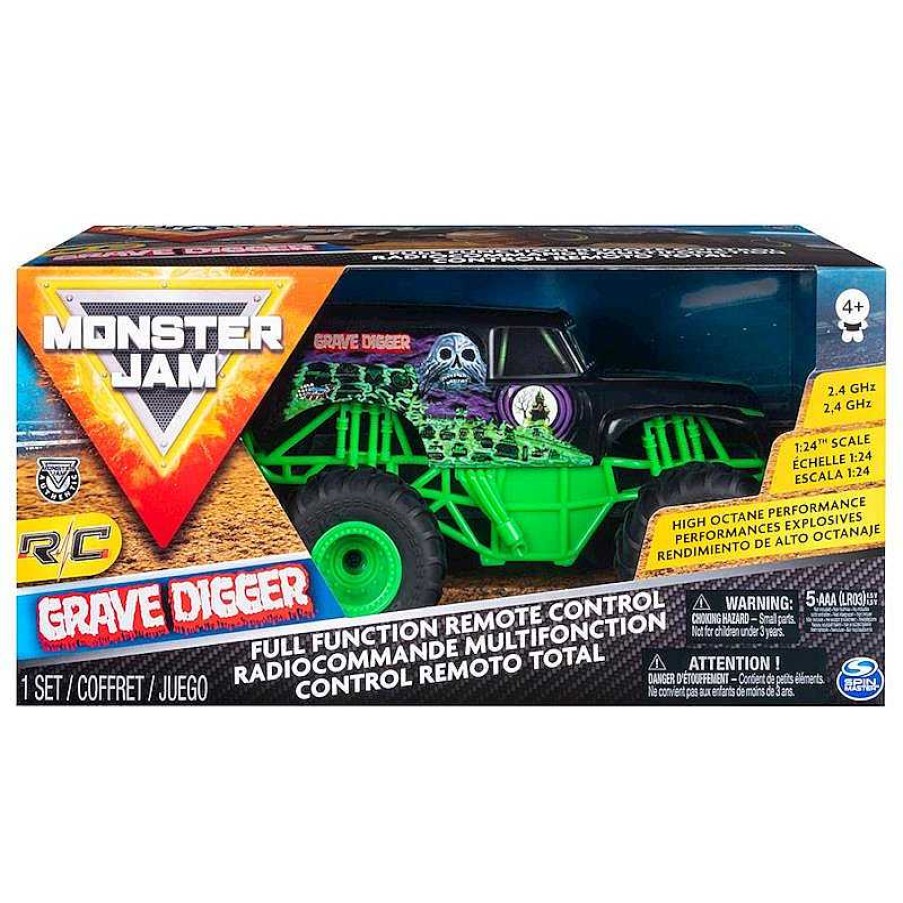 Veh Culos De Juguete Spin Master | Coche R/C Monster Jam Grave Digger 1:24