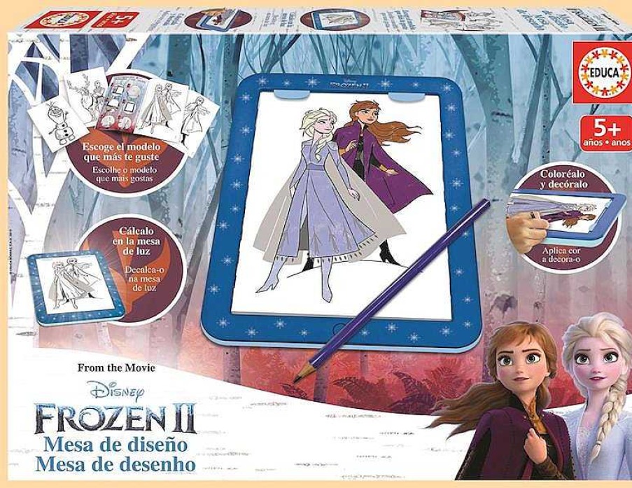 Juegos Del Hogar Educa Borrás | Mesa De Dise O Frozen 2 Con Luz Y Accesorios