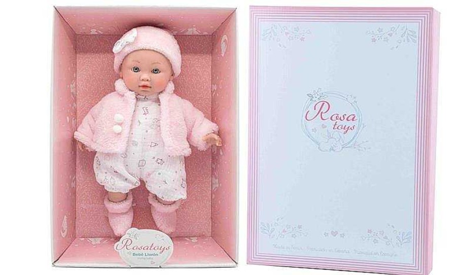 Mu Ecas Rosatoys | Mu Eca Beb Llorona De 32Cm Con Chaqueta Rosa