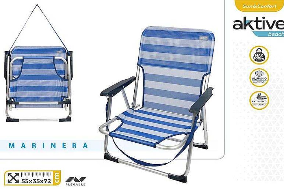 Juguetes Verano Color Baby | Silla Playa Plegable Aluminio Fija