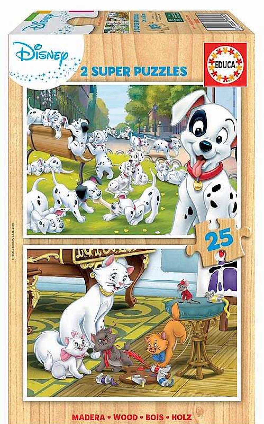 Puzzles Educa Borrás | Puzzles Dalmatas Y Aristogatos 2X25 Piezas