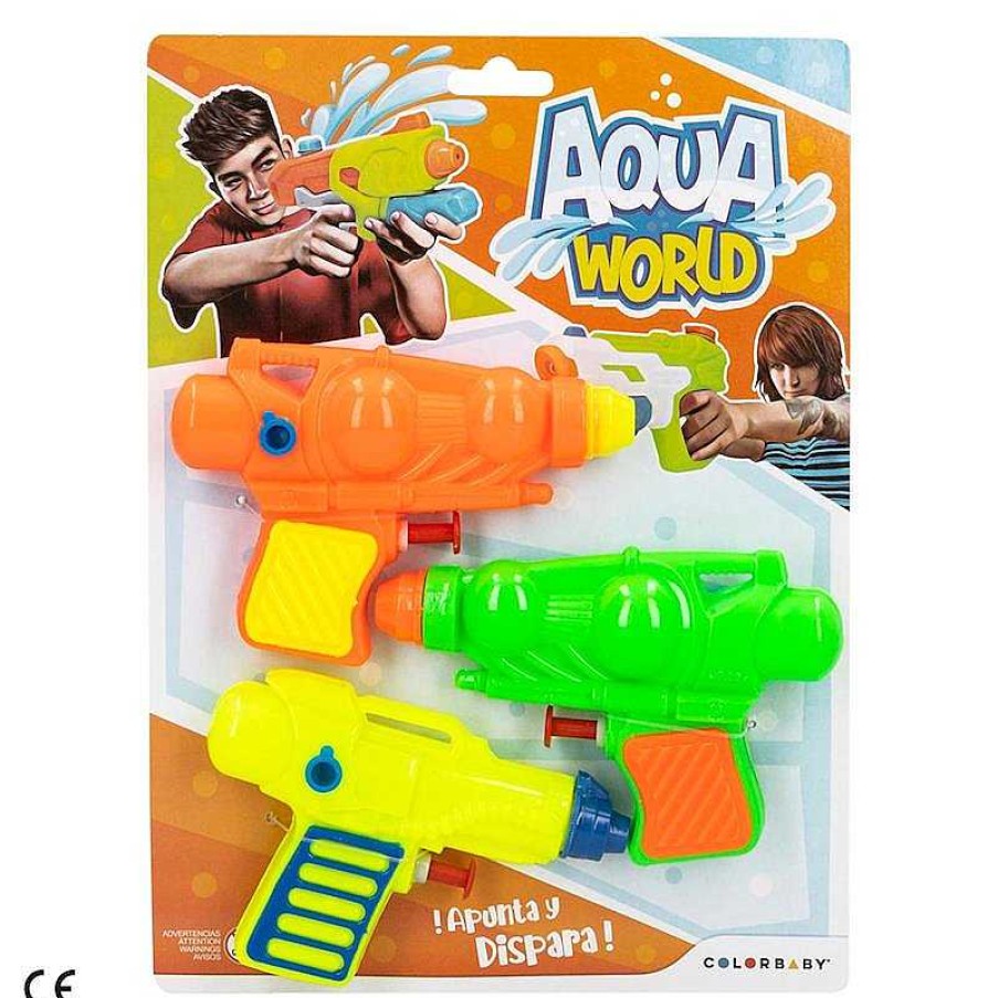 Juguetes Para Piscina Y Accesorios Color Baby | Pack De 3 Pistola De Agua Aqua World