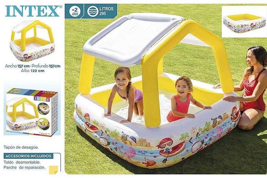 Juguetes Para Piscina Y Accesorios Intex | Piscina Hinchable Infantil Con Toldo Intex