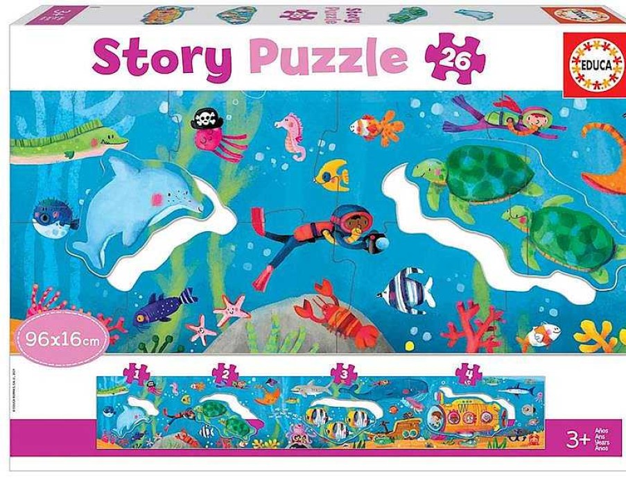 Puzzles Educa Borrás | Puzzle Panor Mico Infantil Mundo Submarino 26 Piezas