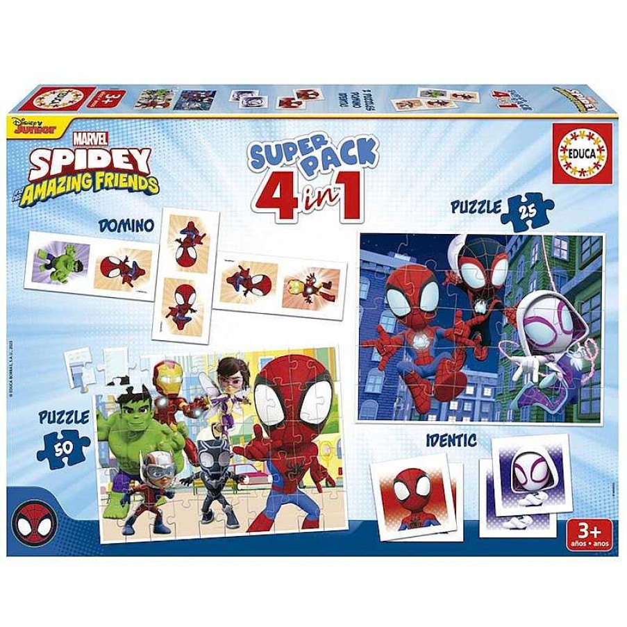 Puzzles Educa Borrás | Superpack Juegos De Mesa Y Puzzles Infantiles Spidey