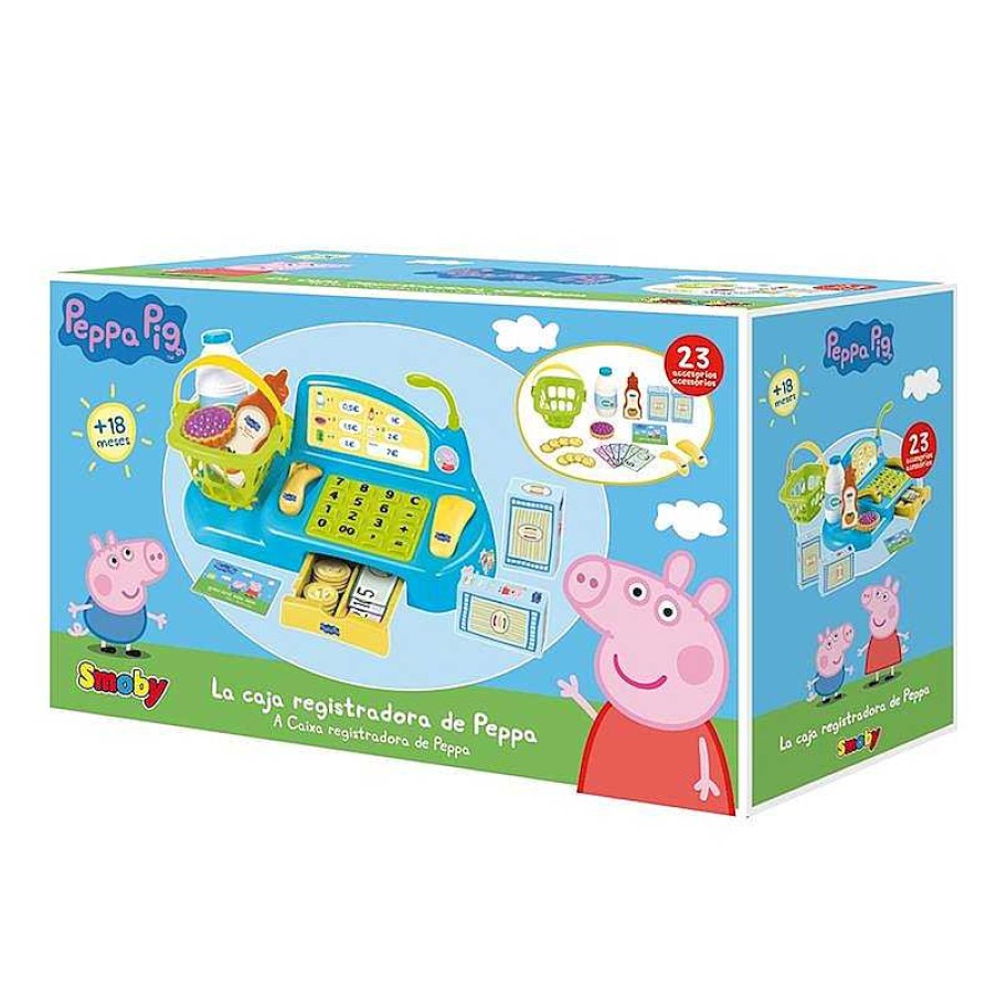 Juguetes De Oficios Smoby | Peppa Pig Caja Registradora Con 23 Accesorios Simba Smoby