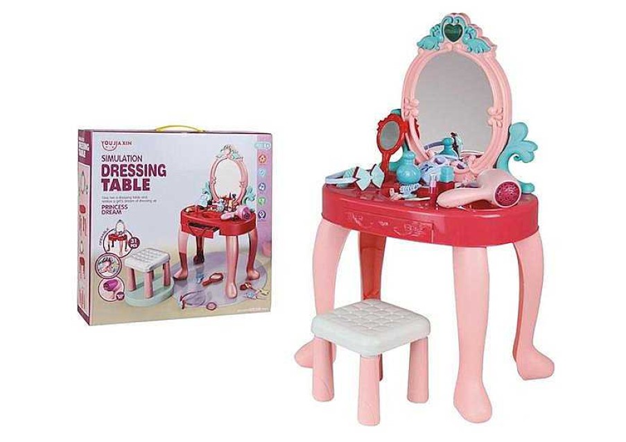 Juegos De Belleza JugaToys | Tocador Con Espejo, Banqueta Y Accesorios.