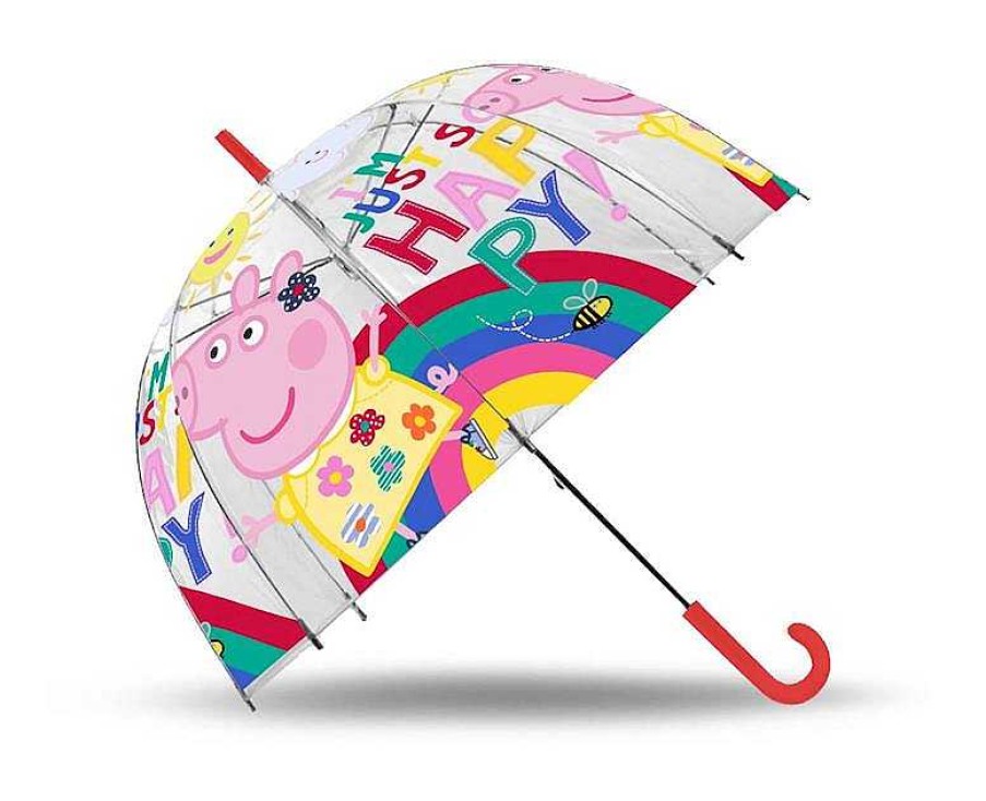 Material Escolar Kids Euroswan | Paraguas Peppa Pig Transparente Campana 46 Cm