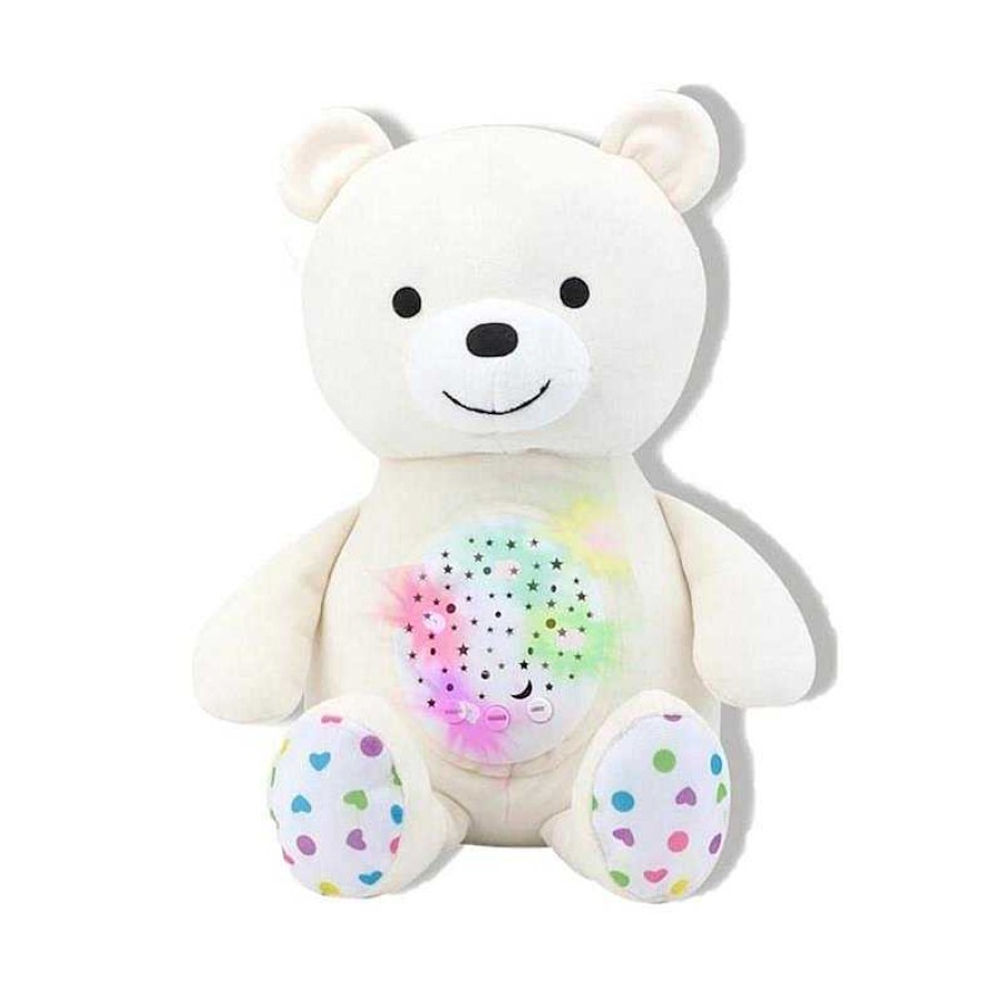 Peluches Reig | Proyector Musical Osito Blanco Peluche 30 Cm